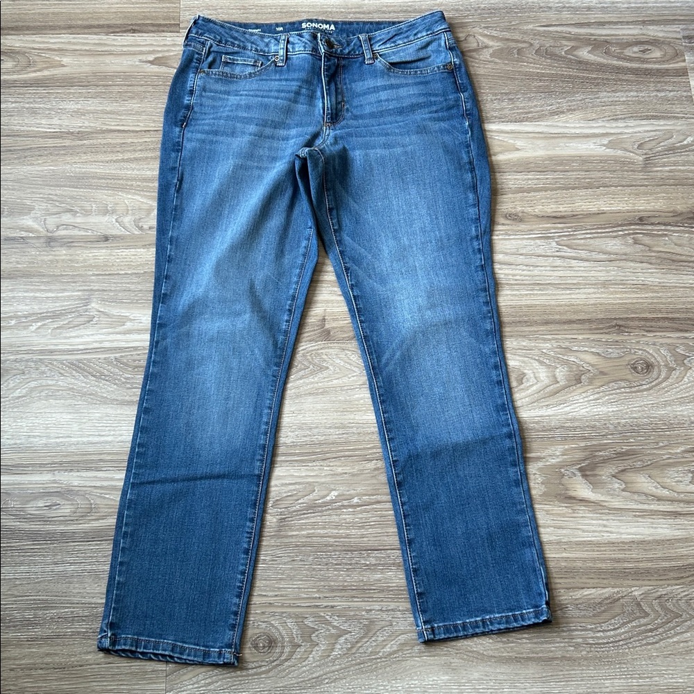 Sonoma Jeans Women’s 10R Straight Jeans Goods For Life, Light wash